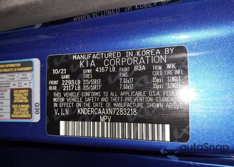 2022 Kia Seltos Ex from USA, damaged, VIN KNDERCAAXN7283218